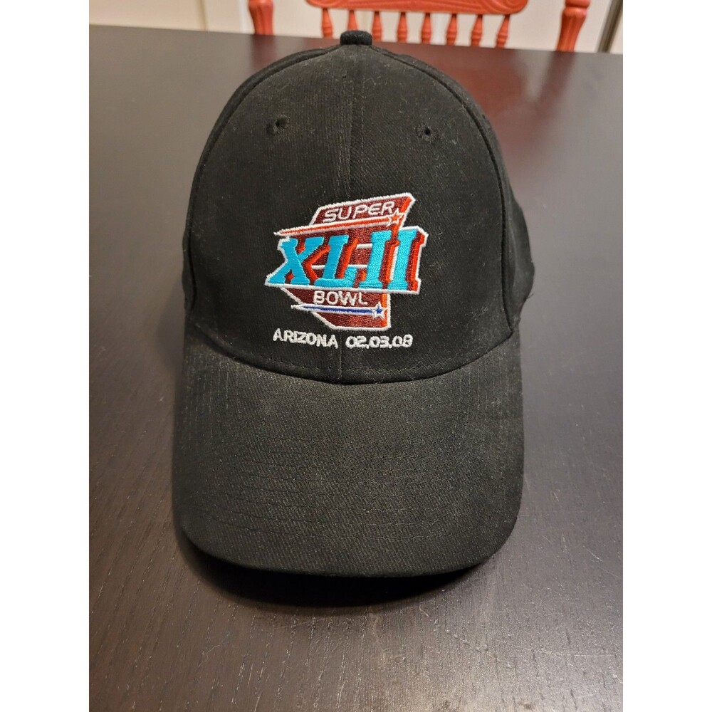 2008 NFL Licensed Super Bowl XLII 42 Black Arizona Cap Hat Giants Helmet Catch